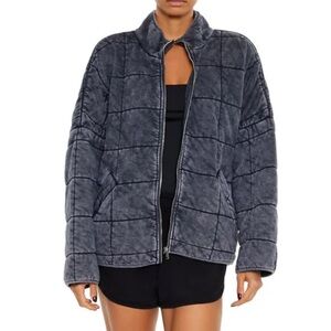 Forever 21 quilted zip up jacket similar to Free People barn coat